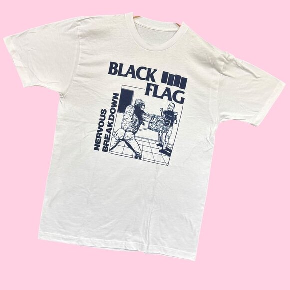Black Flag Nervous Breakdown Punk Rock Band Tee L - Picture 3 of 4
